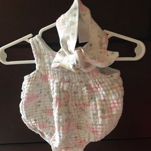 0-3 month bubble romper angel dear baby girl
